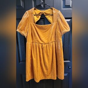 ModCloth Velvet Yellow Dress